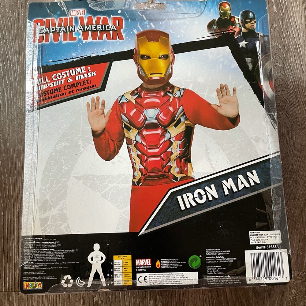 Iron man Costume- Size: (8-10) - Picture 5 of 7